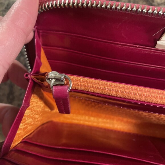 TOUS WALLET Pink Leather Zip Around Clutch - Picture 6 of 12